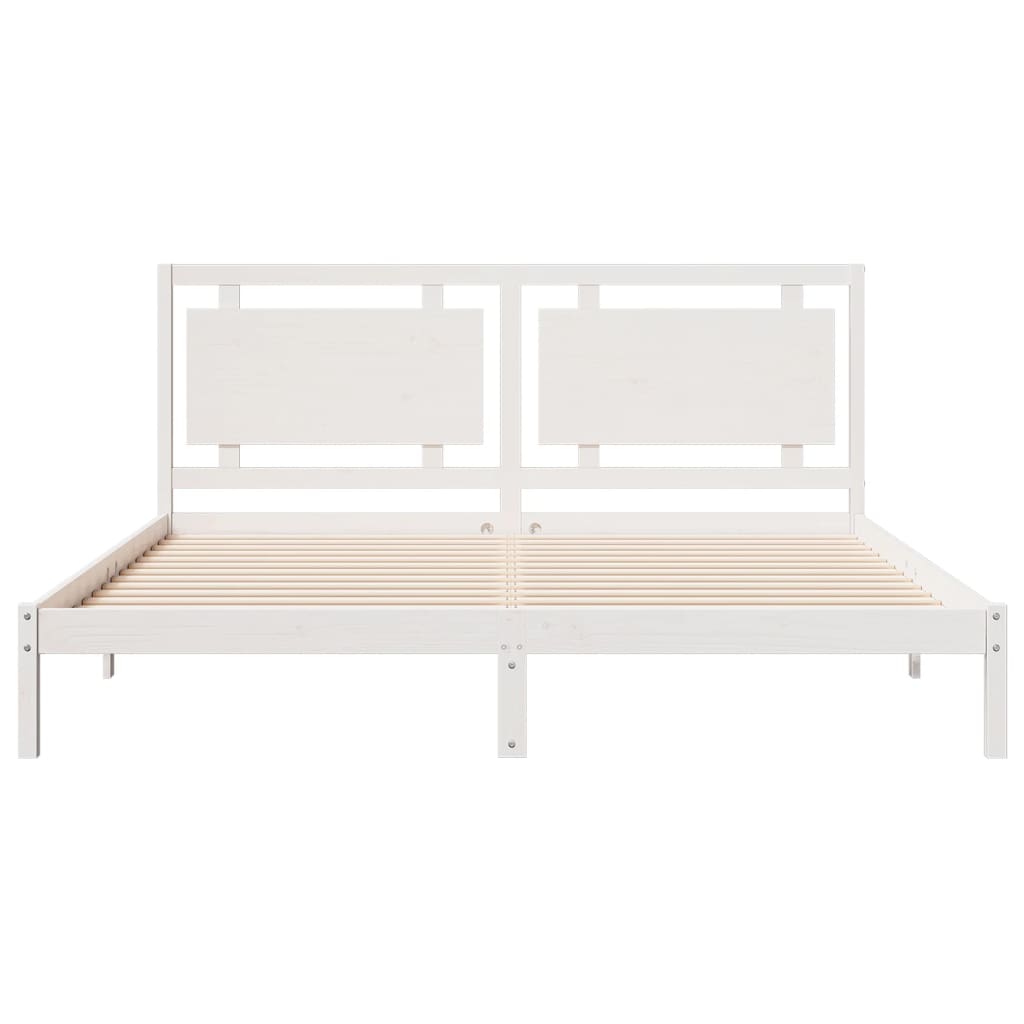 Vidaxl Dłuższe Łóżko Bez Materaca, Białe, 200X210 Cm, Lite Drewno