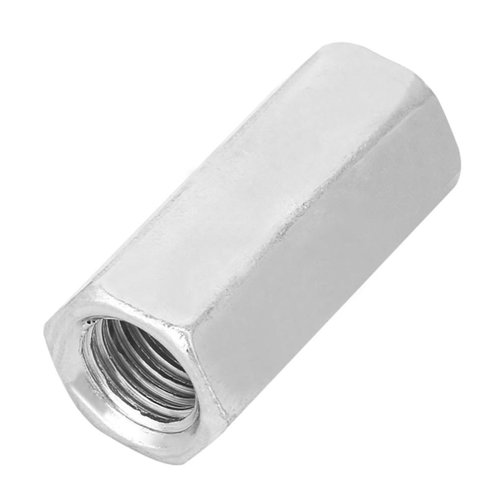 2pcs Zinc Plated Steel M16*50 Long Hex Nut Hexagonal Thread Nut Threaded Fasteners