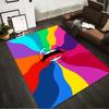 Colorful Abstract Lips Pattern Carpet with Rainbow Wave Design Rug. Suitable for Use As an Anti-slip for Living Room Bedroom Sofas