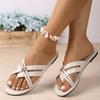 New Summer Fashion Comfortable Flat Heel Slippers Large Size Toe White Retro Shoes Casual Roman Style Sandals for Women