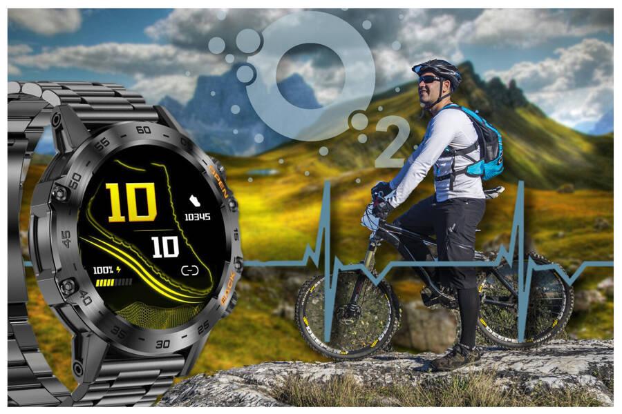 Smartwatch Męski Gravity Gt9-2 - Wykonywanie Połączeń, Ciśnieniomierz (Sg021B)