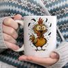 F-Caw-F Chicken Mug 350ml Funny Ceramic Drinkware Humorous Rooster Coffee Cup Tea Mug With Handle For Chicken Lover Coffee Tea