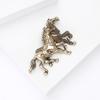 1 Piece 2-Color Animal Party Casual Brooch Pins Vintage Running Horses Brooches For Women Men Diy Accessories Gifts