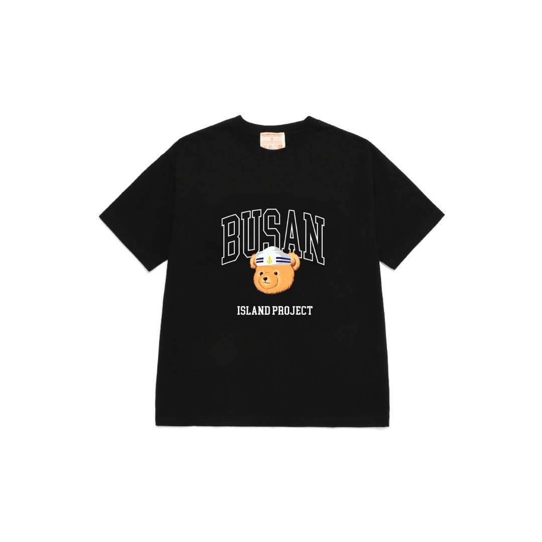 Aillaendeupeulojegteu City Busan Bear T-Shirt - Black [Busan Bear] Black/1