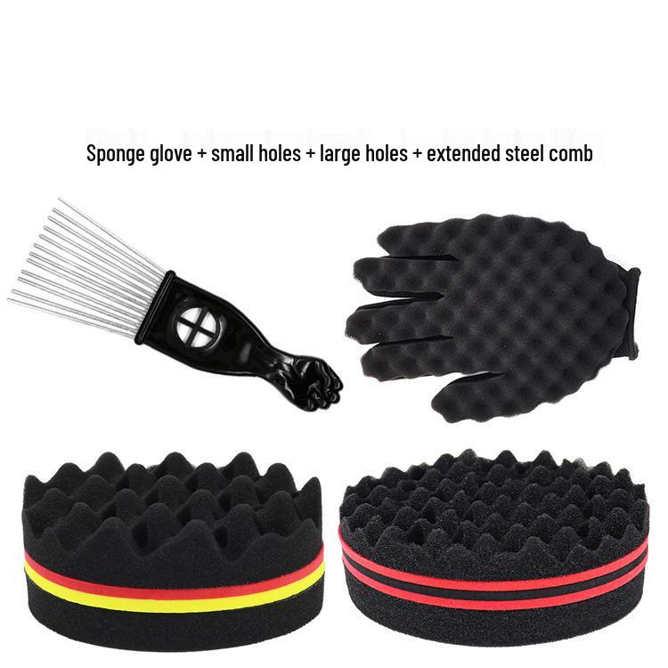 Black Hot Hair Sponge Comb Set for Styling and Care