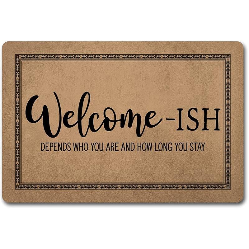 1Pc Welcome Door Rug A Variety of Letter Patterns Non-slip Floormat Bedroom Kitchen Entrance Doormat Machine Washable Carpet
