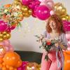 Rose Red Pink Orange Balloon Wreath Set Baby Welcome Party Girl Birthday Wedding Bachelor Party Background Decoration