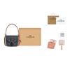 COACH Kleo Fabric With Cow Leather Saddle Bag, Shoulder Bag Medium Women's Blue & Taupe C8514-IMDEI