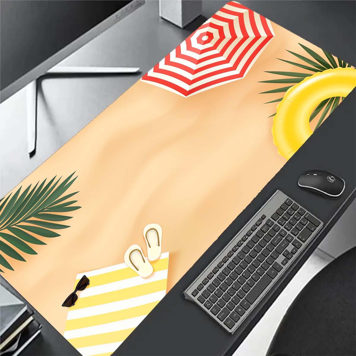 Cartoon Beach Mousepad Desk Pad Large Gaming Mouse Pad Gamer Ofice Mat Mouse Pad  Pad Unisex 30cmx60cm(11.8x23.6inch)