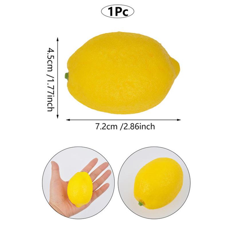 

10pcs Simulated Fruits PE Foam Lemons Photography Prop Artificial Fruit Home Festival Decoration Yellow Lemon Table Decorative 10pcs