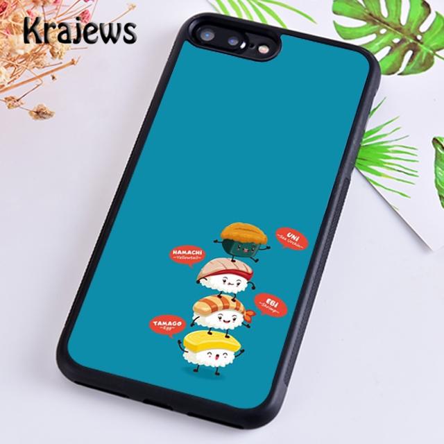 Krajews Kawaii Sushi Pattern Phone Case Cover For iPhone 17 Air 16 15 14 plus 11 12 13 pro max coque Shell Fundas
