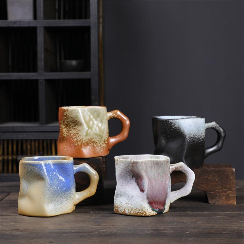 Retro Style Niche High-Value Ceramic Cup Cup Japanese Irregular Coffee Cup Coarse Pottery Water Cup