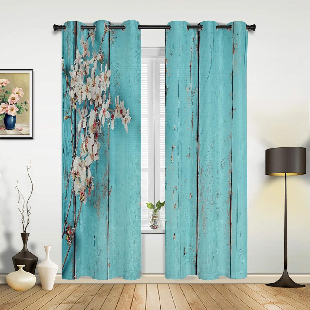 Rote Blumen Dielen Blätter Pflanze Vorhänge für Schlafzimmer Wohnzimmer Vorhänge Küche Kinderzimmer Fenstervorhang Moderne Heimdekoration