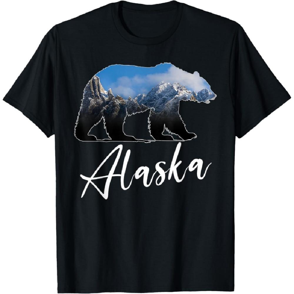 

Аляскинские горы Медведь Гризли Сувениры штата Аляска Футболка S