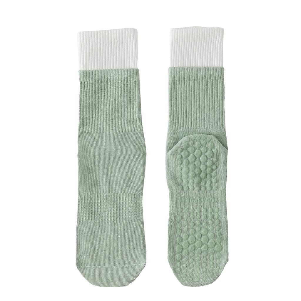 Traction AntiSlip Grip Breathable AirFlow Elastic Cozy MidCalf Pilates Exercise Studio Practice Cotton Custom Logo Yoga Socks