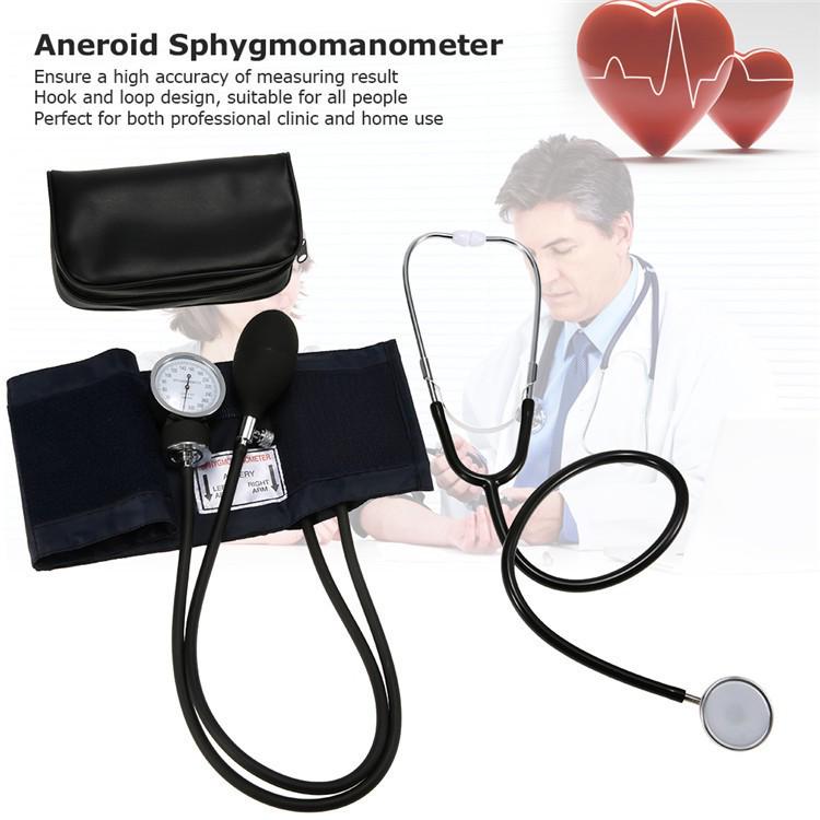 Home Arm-Type Manual Blood Pressure Monitor with Double-Tube, Double-Head Mechanical Stethoscope