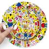 Qiaohu Cartoon Stickers: 50 Cute Waterproof Decorative Stickers for Storage Boxes, Helmets, Diaries, and Earphones.