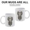 11oz White Ceramic Coffee Mug with Smooth Handle, Double-Sided Print and Glossy Body for Hot Drinks and Daily Use