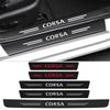 Carbon Fiber Car Door Threshold Sticker Anti-Scratch Waterproof for Corsa 2024 Rear Trunk Sill Side Decals Protect Film