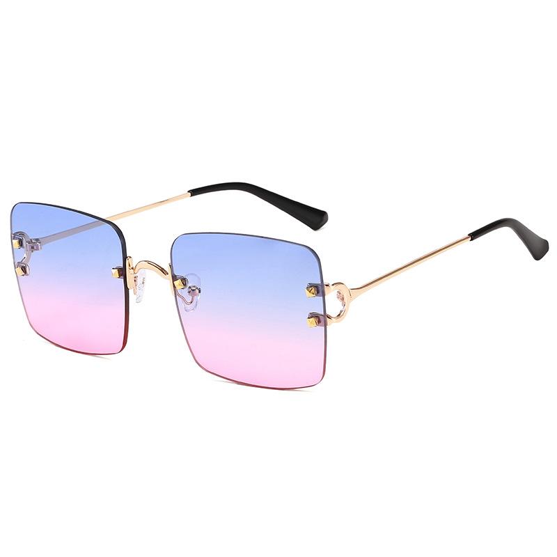 Square Shape Rimless ladies Sunglasses European American Style Sun Glasses ladies Driving Hiking Men Sun Glass