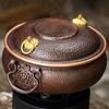 Handcrafted Vintage Copper Pot,Hot Pot Cooking Utensil With Lid Simmering and Pasta Stewing,Hammer Texture 20 Cm Handheld Pot