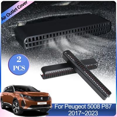For Peugeot 5008 P87 GT Line 2017~2024 Air Outlet Covers Conditioner Ventilation Under Rear Seat Vent Grille Interior Accessorie