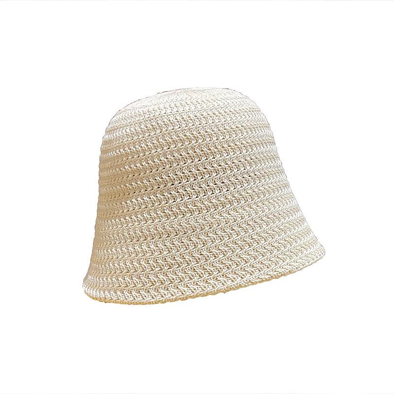 Wind Dome Solid Color Knitted Bucket Hat Autumn and Winter New Bucket Hat Women's Sunscreen Face Cover Basin Hat