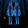 1 PC Iron Yard Stakes Scary Garden Ghost Stakes Spiked Piles Twin Ghosts Garden Stake Yard For Lawn Patio Haunted House