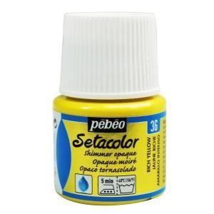 Peinture tissu - Pébéo - Setacolor opaque moire jaune riche - 45 ml - Effet brillant - Iridescent