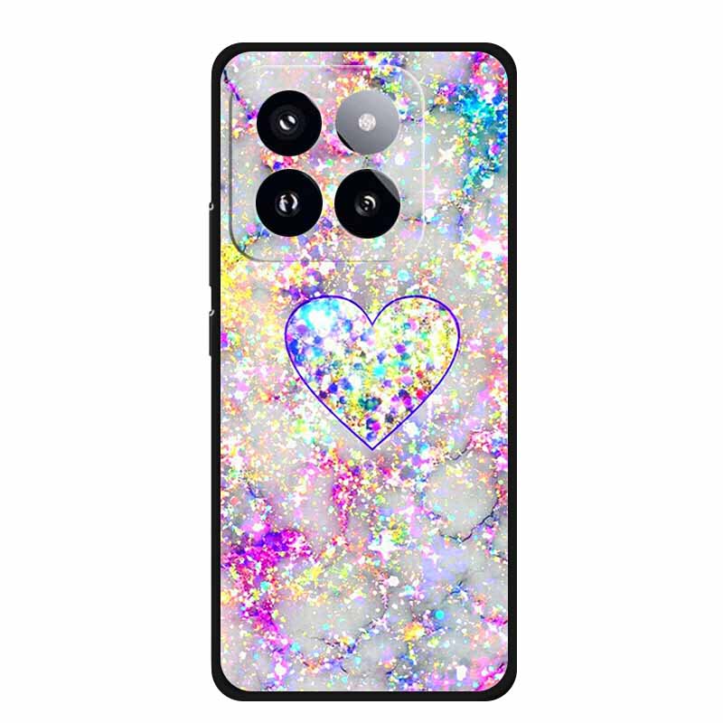 For Xiaomi 14T PRO Case Luxury Soft Silicone TPU Phone Cases Back Cover For Xiaomi14T Bumper Protective Shockproof Love fundas