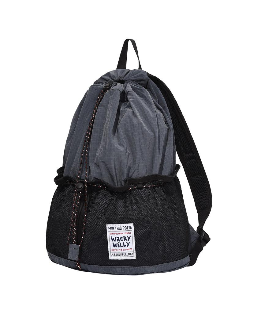 Wacky Willy String Draw Backpack Charcoal