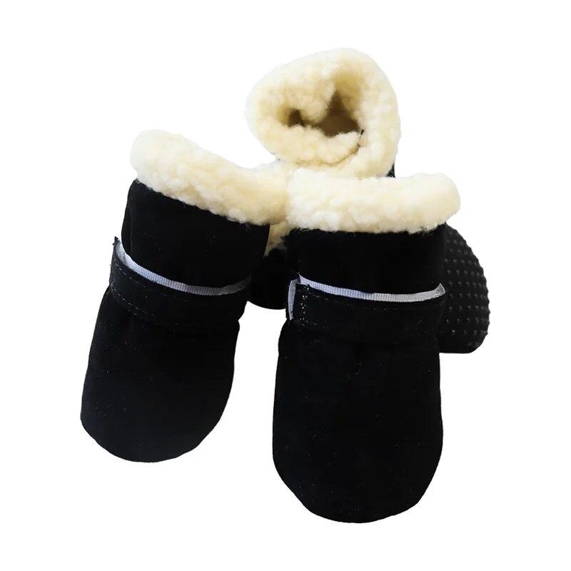 4pcs/Set Winter Warm Pet Shoes Anti-Slip Thick Dog Boots for Small Dogs Puppy Snow Boots Chihuahua Footwear Yorkie Poodle Shoes