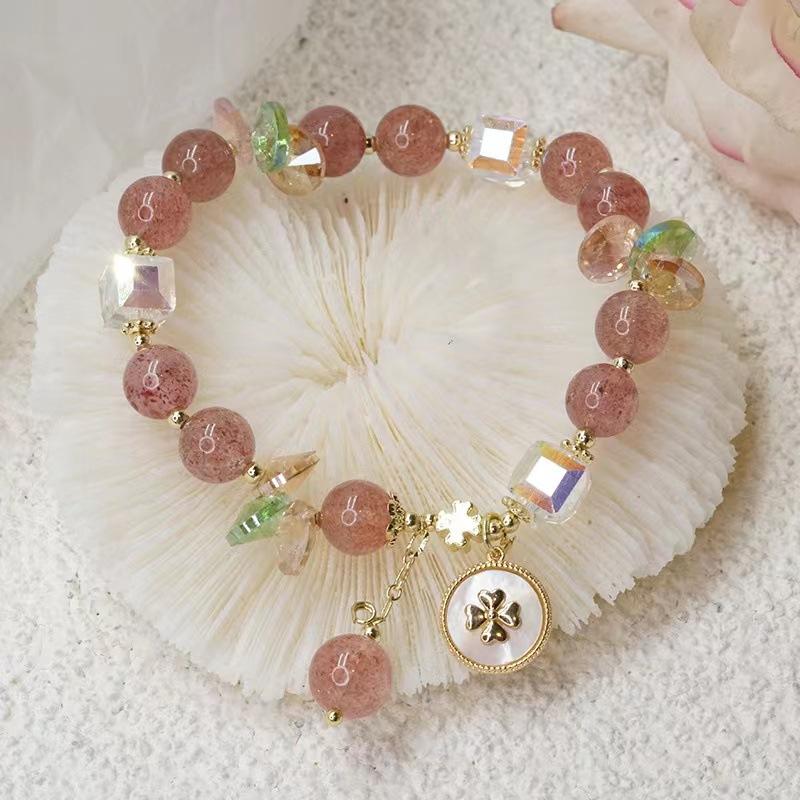 

New strawberry crystal bracelet women s shell jewelry Bangles Women Fashion Jewelry accessories Gift