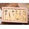 8 Pieces Vintage Decorative Wooden Rubber Stamp Plant Wooden Rubber Stamps for Scrapbooking Dairy Gift Wrap Card Making