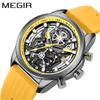MEGIR Men's Silicone Quartz Watch 2235 - Fashionable Mechanical Style