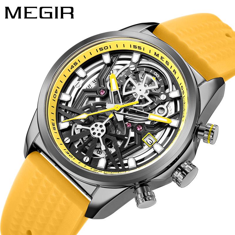 MEGIR Men's Silicone Quartz Watch 2235 - Fashionable Mechanical Style