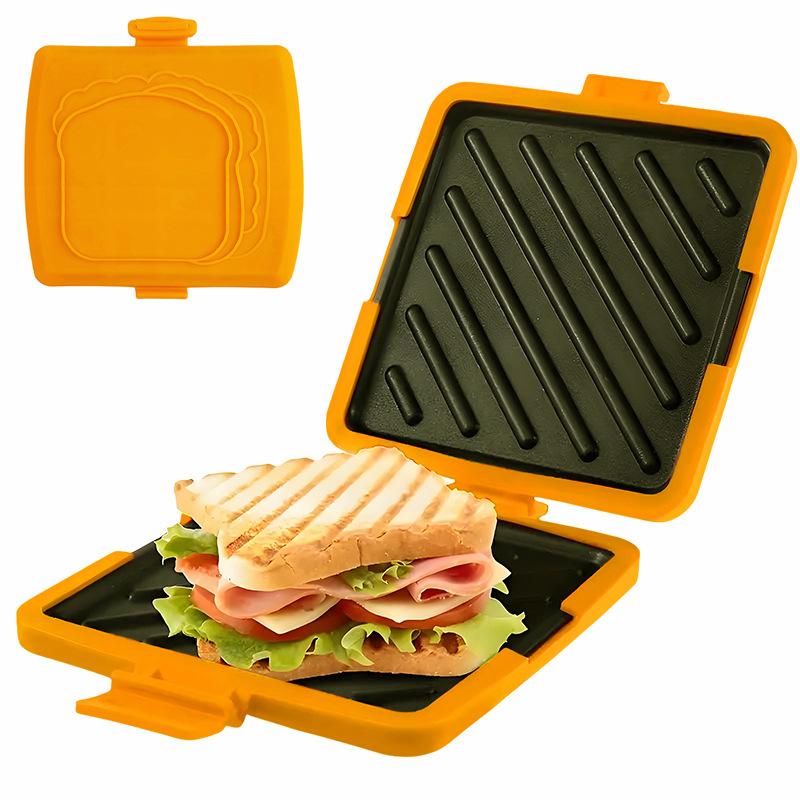 Microwave Toastie Sandwich Maker Food Grade Silicone with Butter Knife Dishwasher Safe Fast Cooking Kitchen Tools for Home