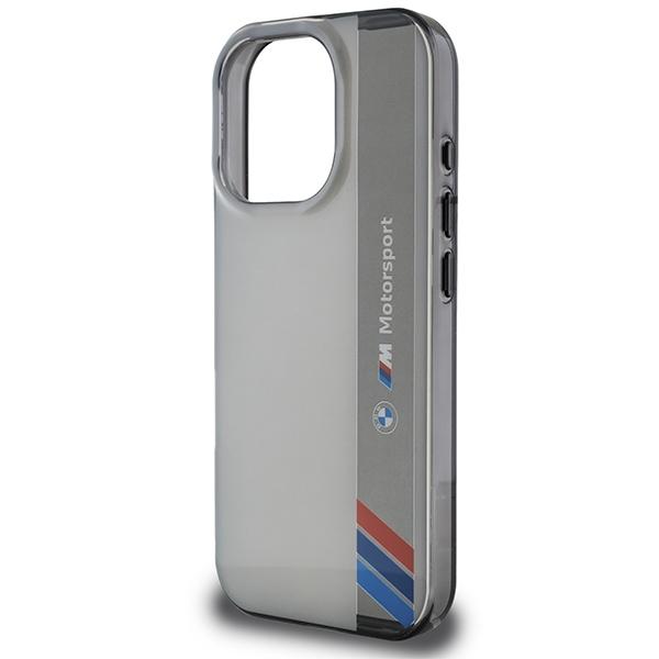 Hülle für iPhone 16 Pro BMW Motorsport Vertikaler Streifen Grau