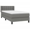 3130010 vidaXL Lit à sommier tapissier avec matelas Gris foncé 100x200cm Tissu