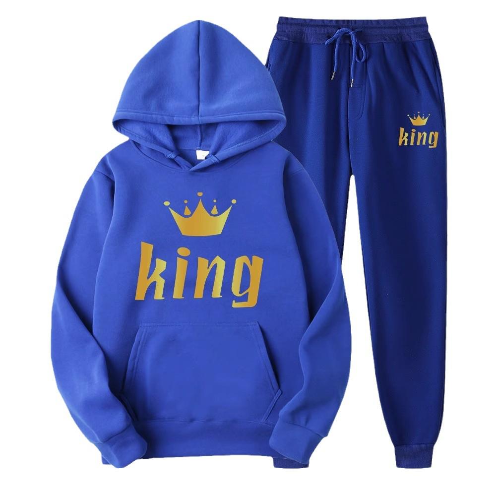 Couple Hooded Sweatshirt Set - Queen & King Band Long Sleeve Sportswear