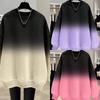 European American Gradient Tie-dye Sweatshirt Women's Loose Winter Top Hoodies