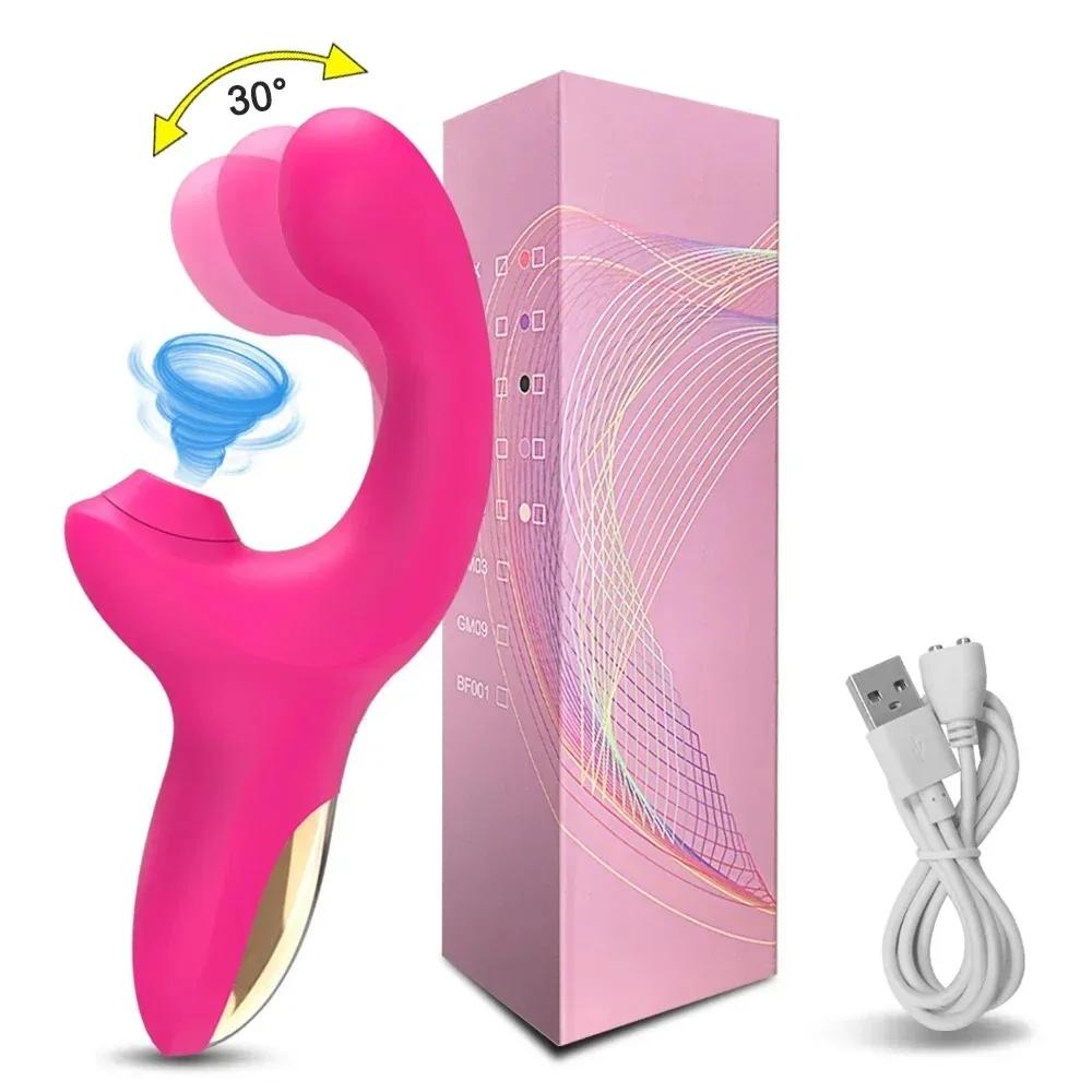 Women Nipple Vagina G Spot Stimulator Finger Wiggling Adults Sex Toy Powerful Dildo Vibrator 20 Speeds Female Clit Sucker Vacuum