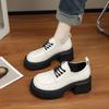 2024 Women's Spring and Autumn New Casual Retro Shoes Thick Heel Thick Sole Women's Shoes British Style Small Leather Shoes