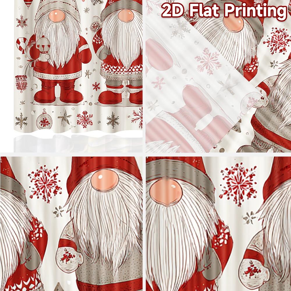 2 Stück, 2D-FLACHDRUCK Vorhänge (Ohne Stange) Festliche Wichtel(1) Moderne modische Vorhänge Maschinenwaschbare Stoffvorhänge