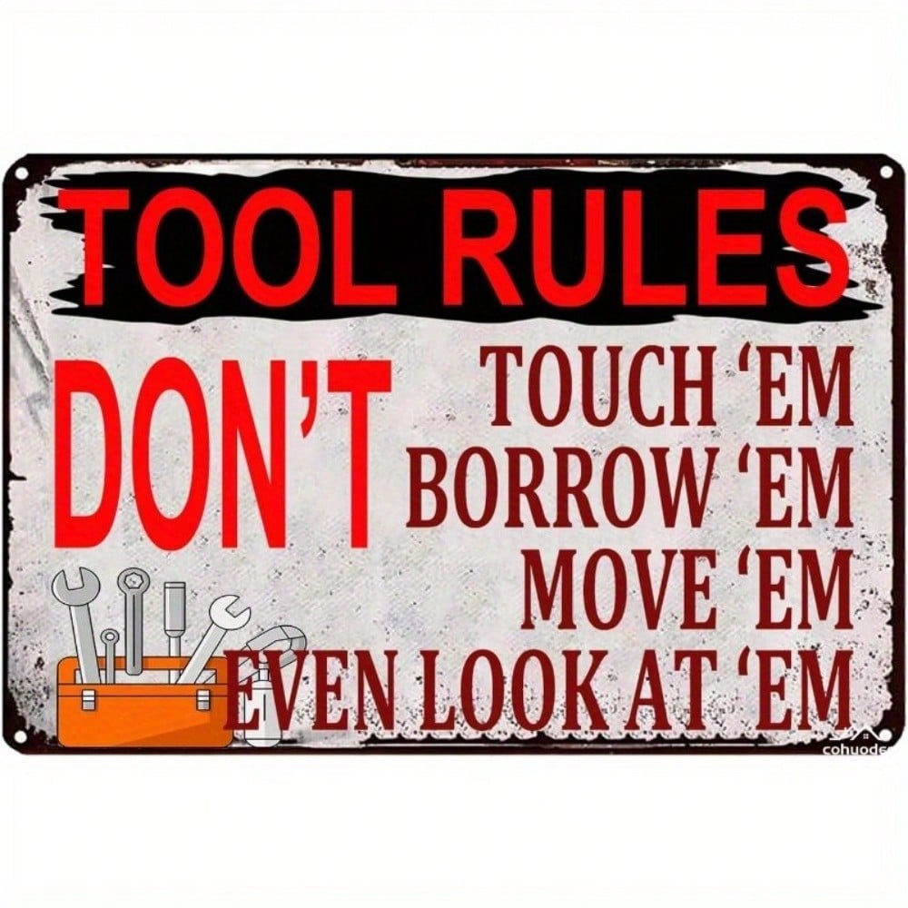 Vintage Tools Tin Sign 20x30cm Garage Workshop Man Cave Metal Wall Decor