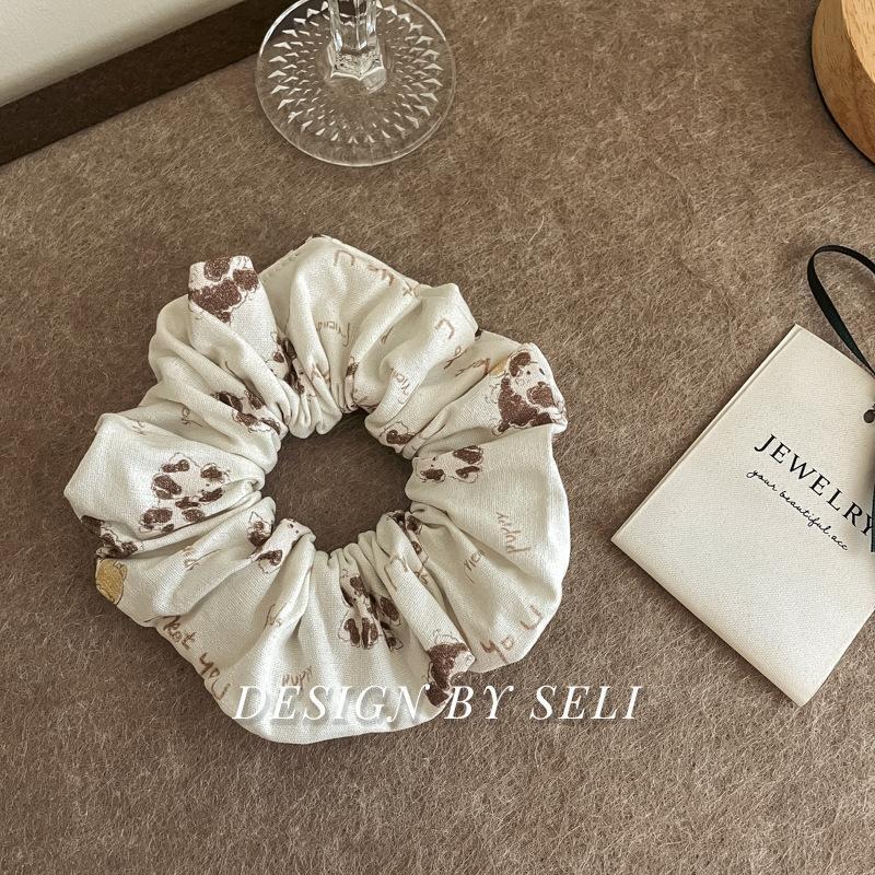 Scrunchie Multi Styles Floral Plaid Soft Fabric Minimalist Versatile Women Hair Tie Hair Accessories