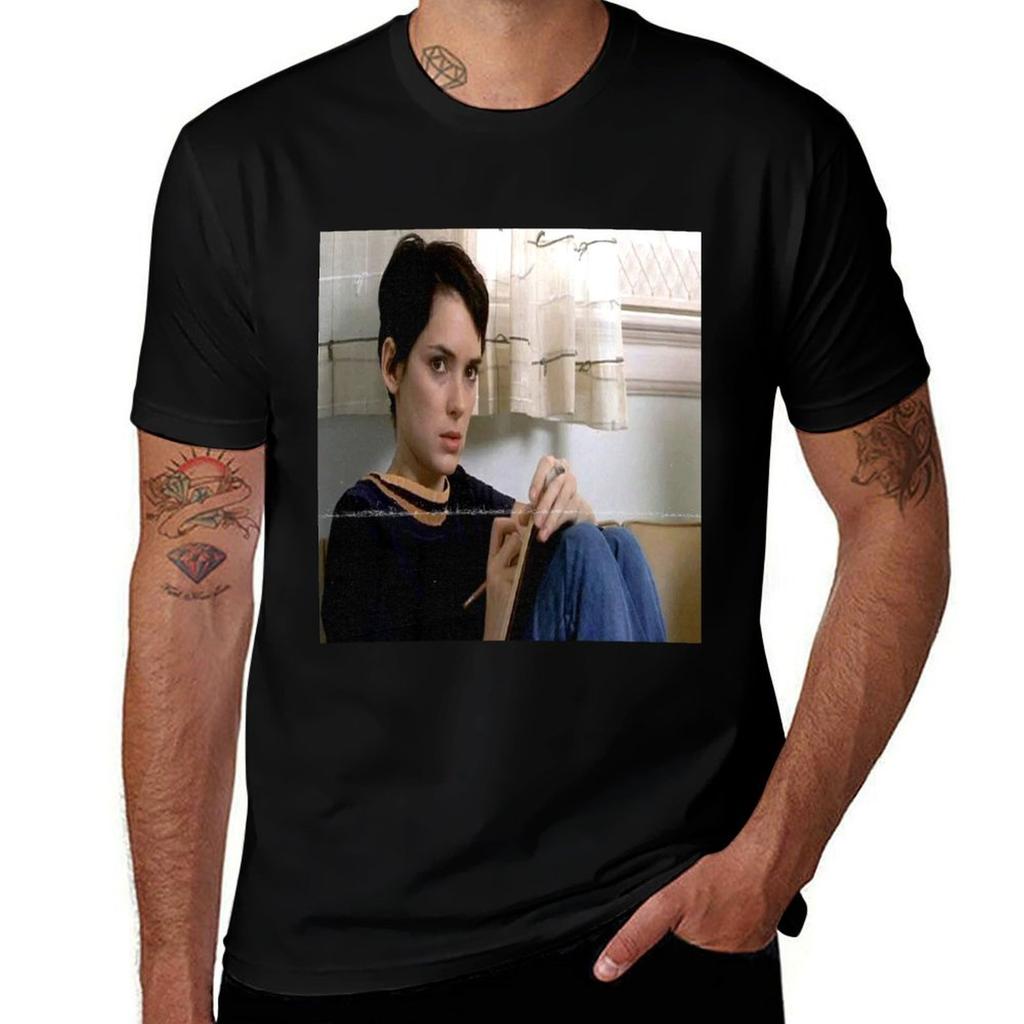 girl interrupted vintage art TShirt Novelty Print Casual Tee Shirt