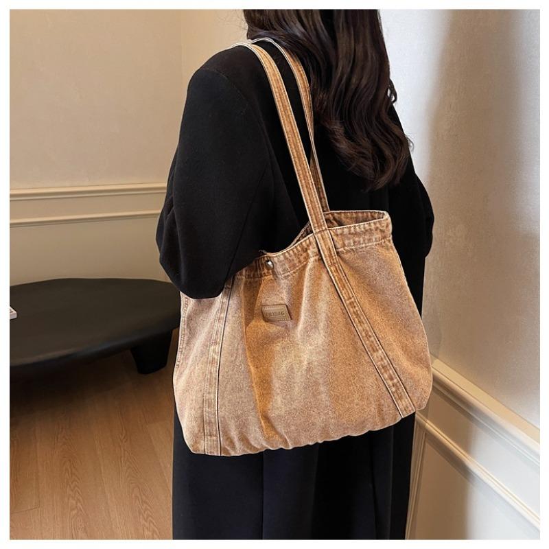 Customized Vintage Denim Bag for Women 2025 New Small Retro Shoulder Bag Casual Tote Bag