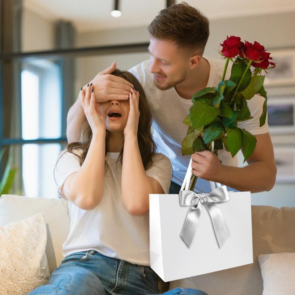 Gift Bag Set, Handheld, Large, Birthday Gift, Anniversary, Ribbon Paper Bag, Gift Bag, Luxury