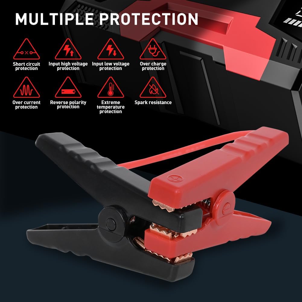 Jump Starter with Air Compressor Portable Jump Pack for Car Battery 150PSI 12V Air Pump with Air Compressor Portable Power Bank Charger LCD Display